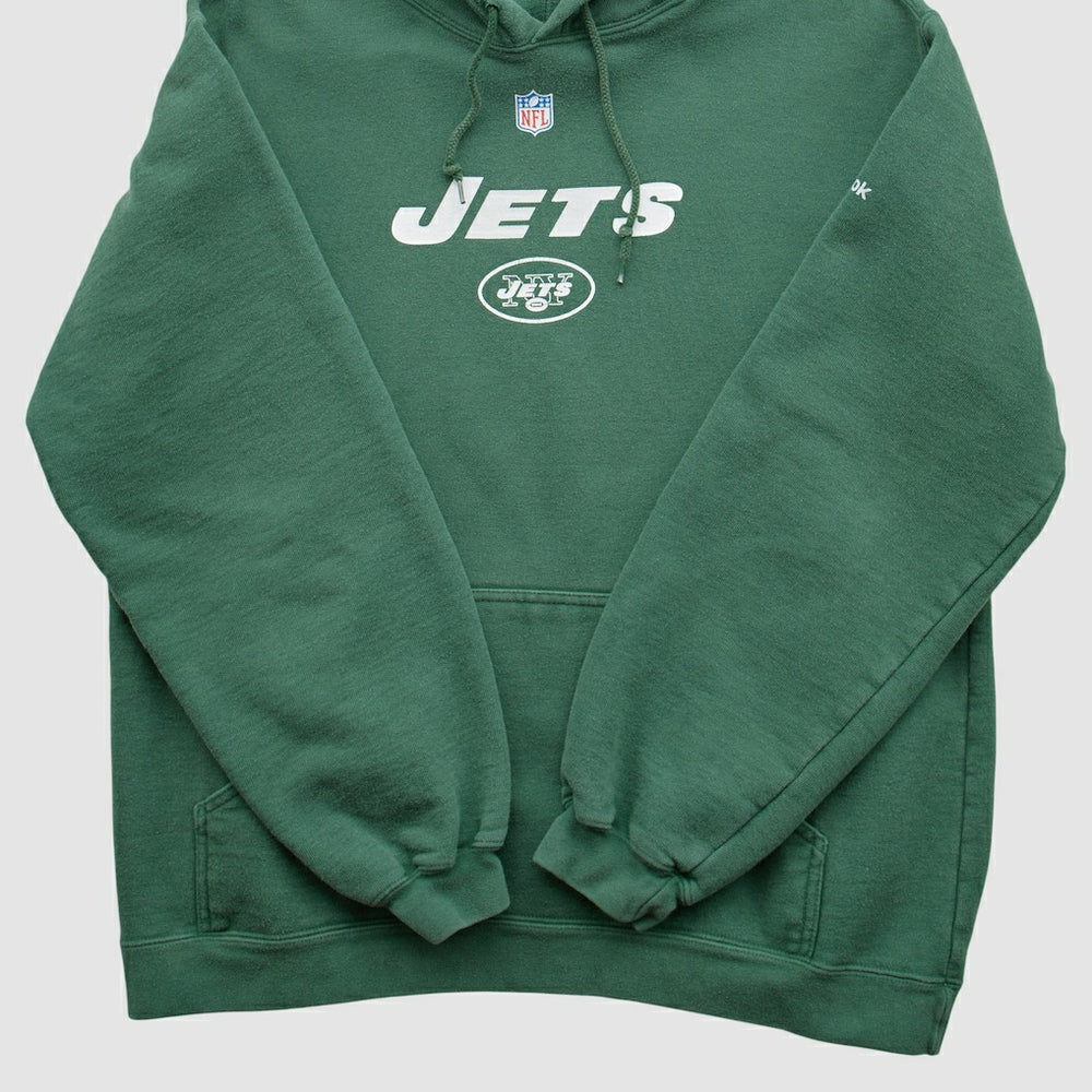 New York Jets Reebok 2000s Hooded Pullover Sweatshirt - Green Vintage on sale
