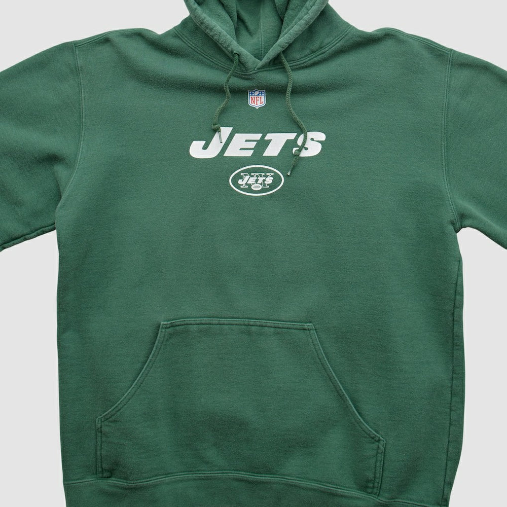 New York Jets Reebok 2000s Hooded Pullover Sweatshirt - Green Vintage on sale