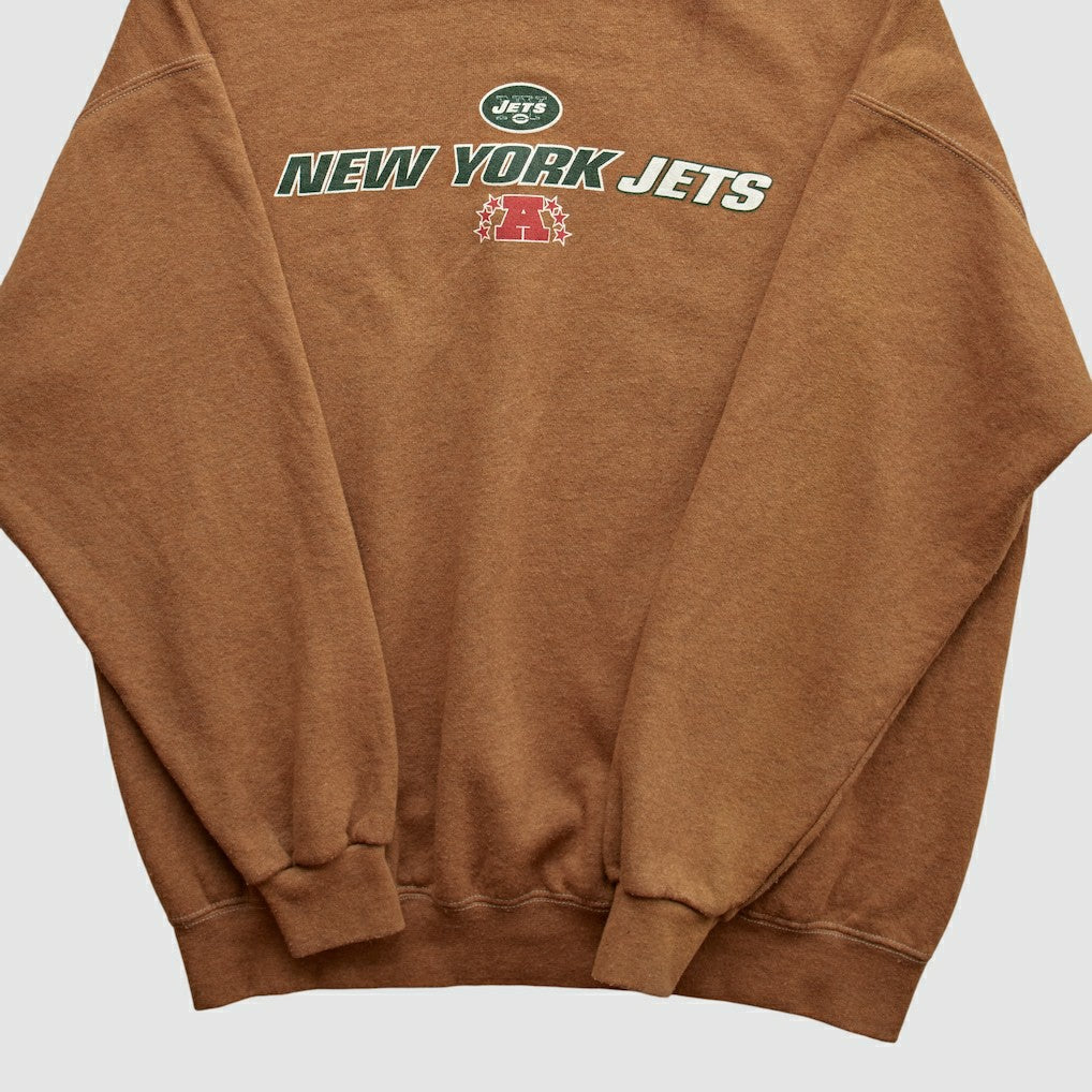 New York Jets NFL 2000s Pullover Sweatshirt - Brown Vintage discount
