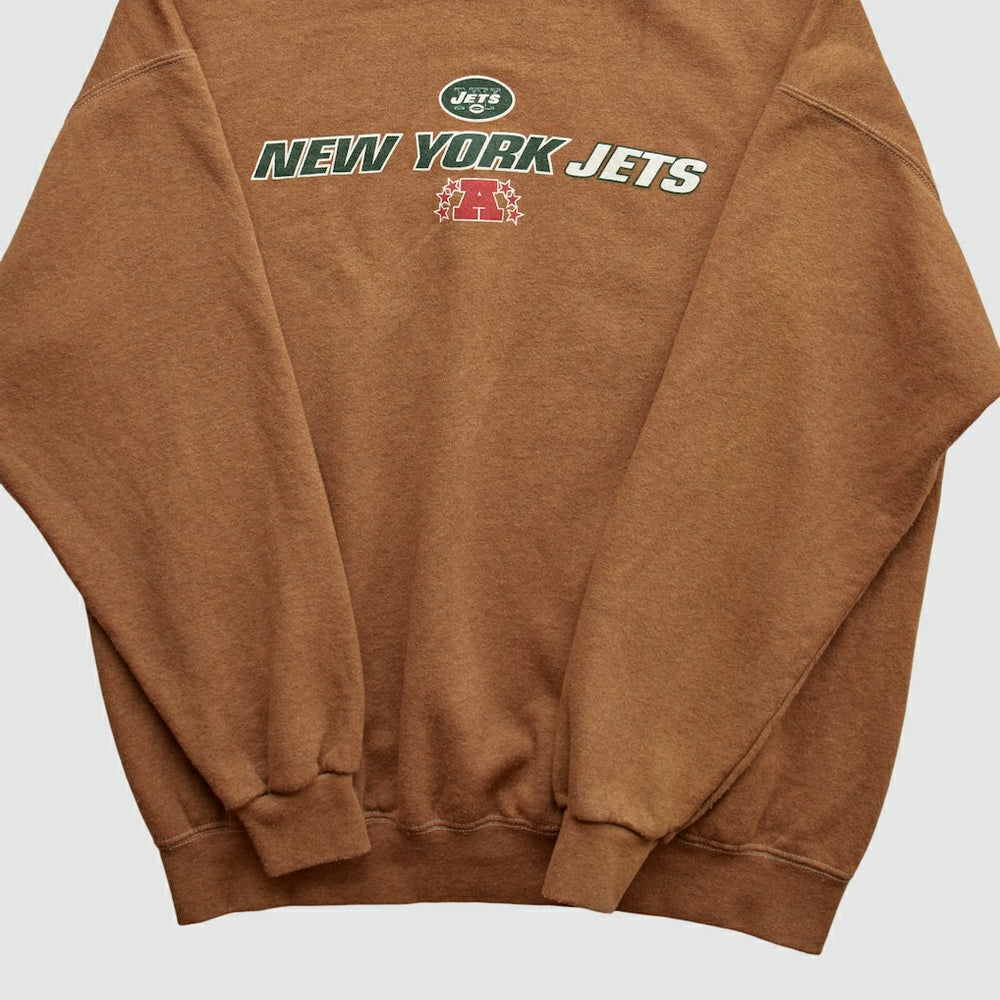 New York Jets NFL 2000s Pullover Sweatshirt - Brown Vintage discount