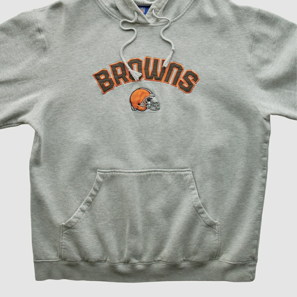 Cleveland Browns NFL 2000s Hooded Pullover Sweatshirt - Heather Gray Vintage sale