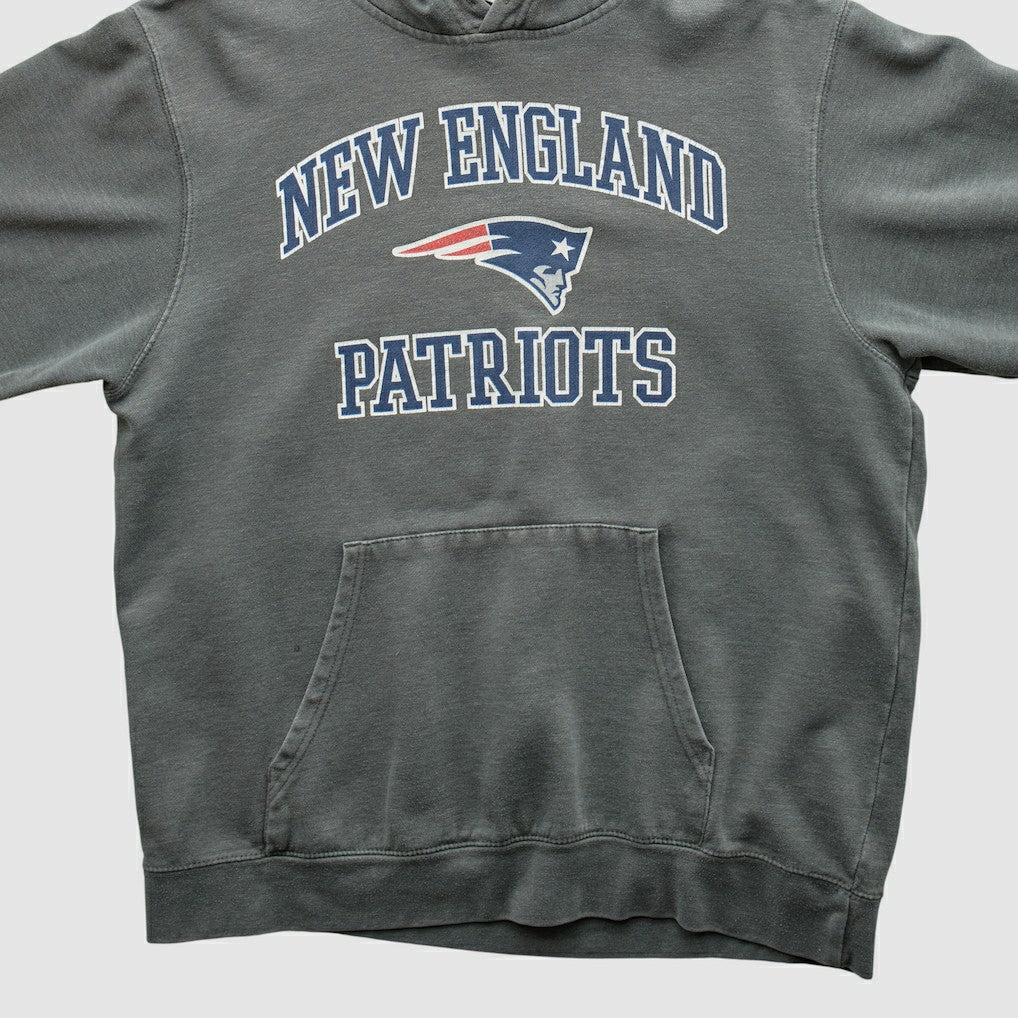 New England Patriots Majestic 2010s Hooded Pullover Sweatshirt - Gray Vintage on sale