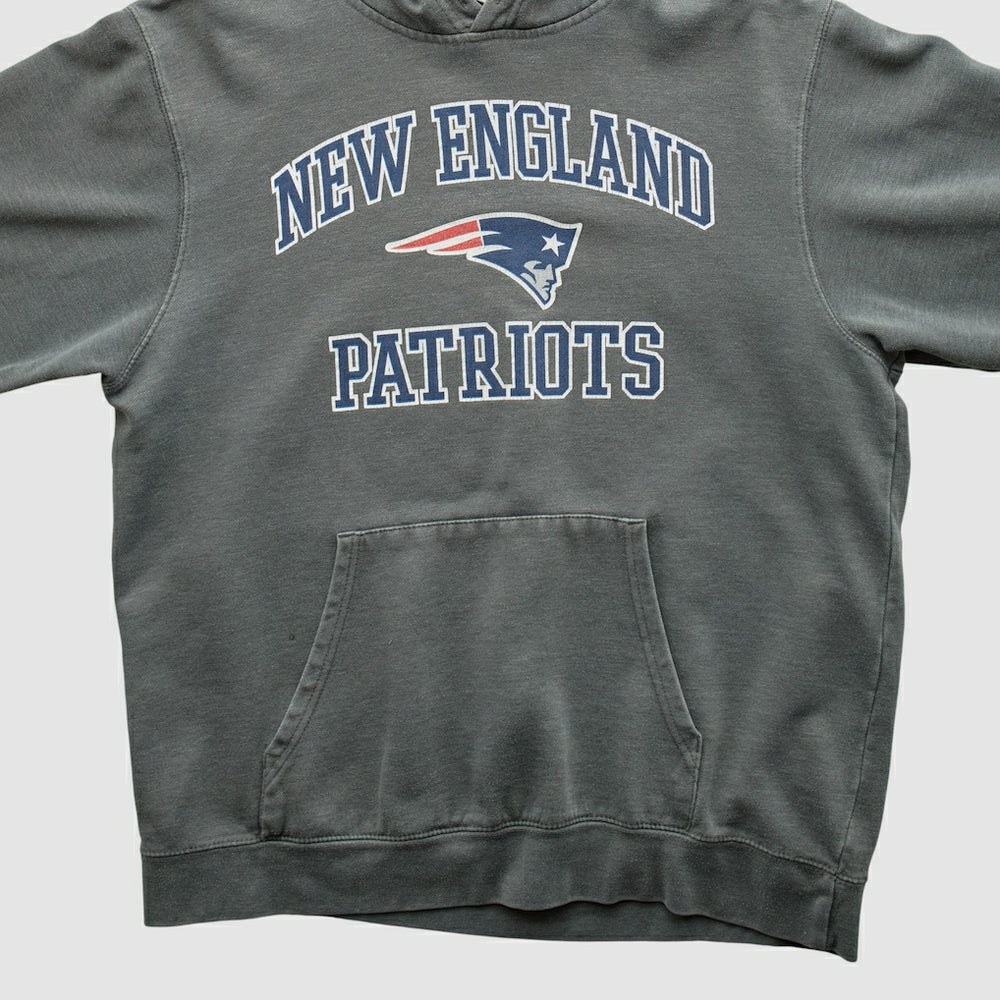 New England Patriots Majestic 2010s Hooded Pullover Sweatshirt - Gray Vintage on sale