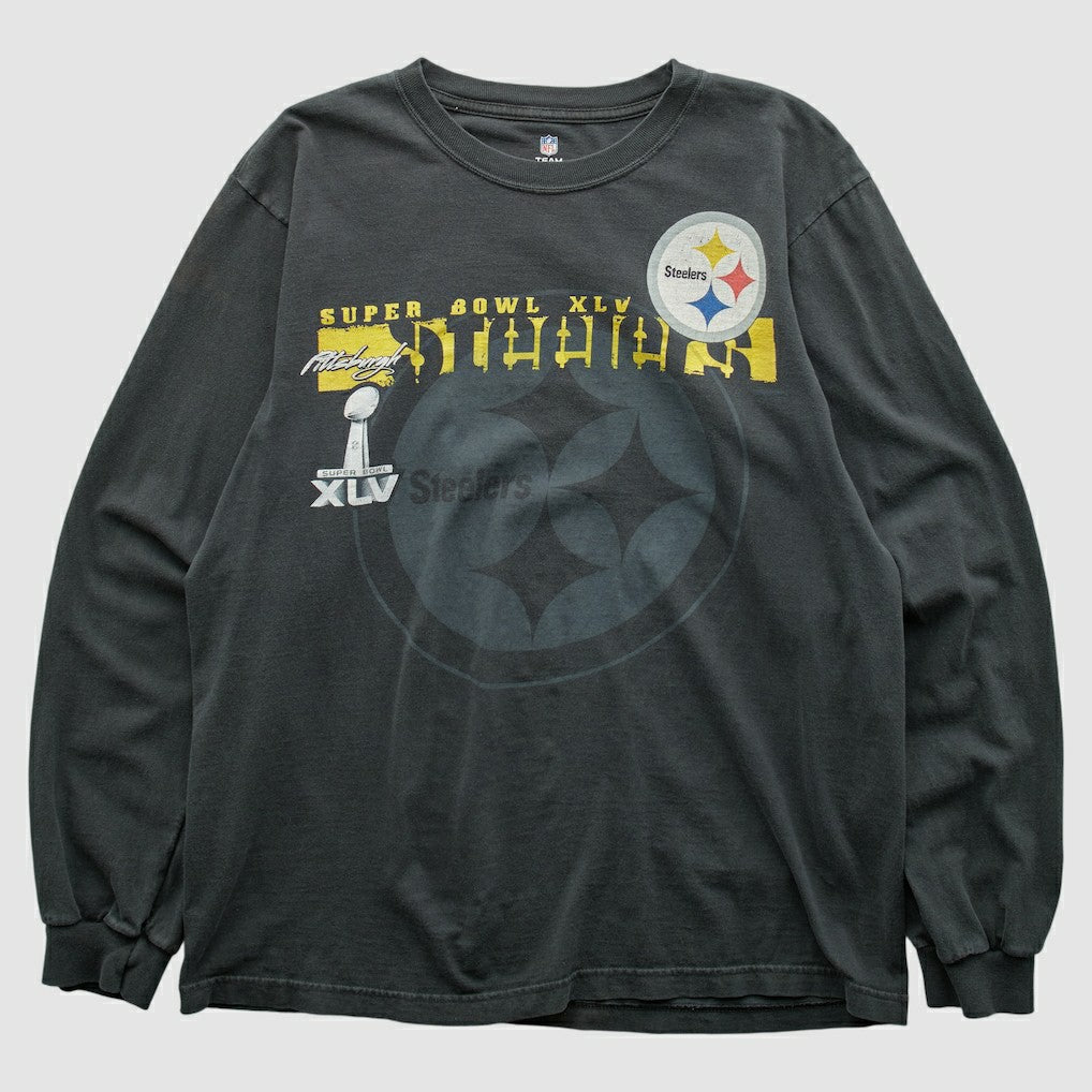 Pittsburgh Steelers NFL 2011 Long Sleeve T-shirt - Charcoal Vintage discount