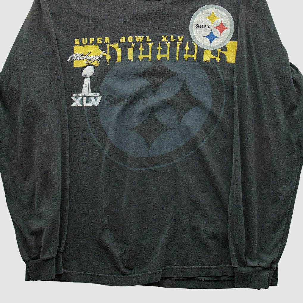 Pittsburgh Steelers NFL 2011 Long Sleeve T-shirt - Charcoal Vintage discount
