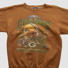 Green Bay Packers Starter 1997 Pullover Sweatshirt - Brown Vintage for sale
