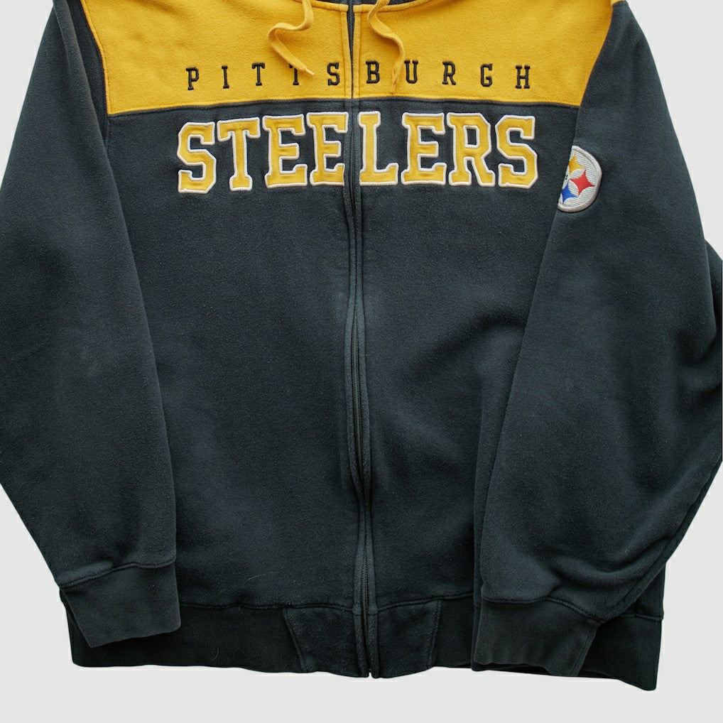 Pittsburgh Steelers NFL 2010s Hooded Full Zip Sweatshirt - Black Vintage on sale