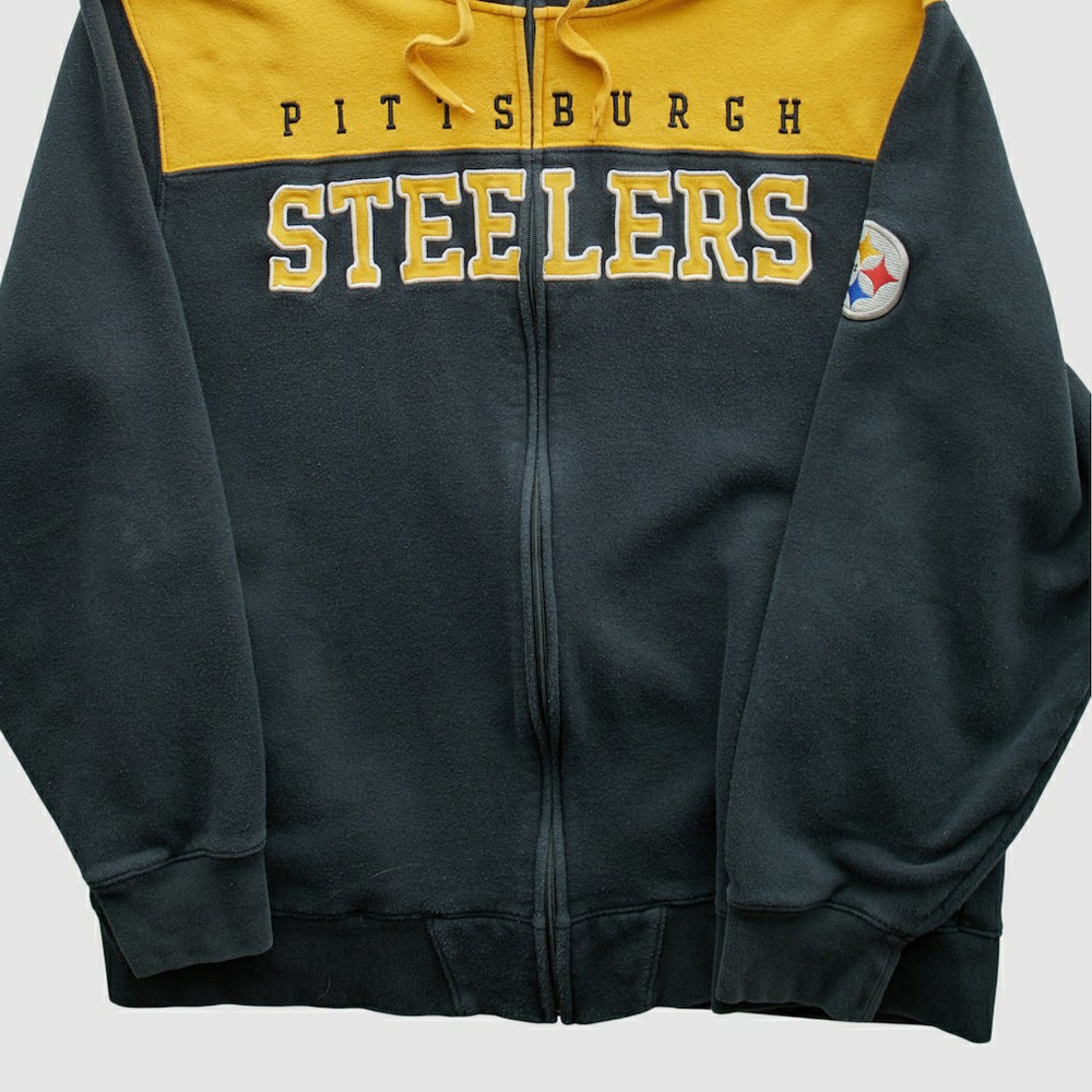 Pittsburgh Steelers NFL 2010s Hooded Full Zip Sweatshirt - Black Vintage on sale