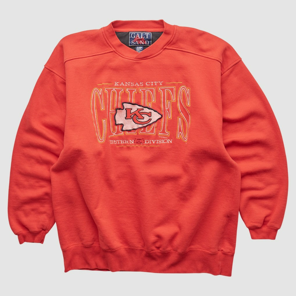 Kansas City Chiefs Galt Sand 90s Pullover Sweatshirt - Red Vintage for sale