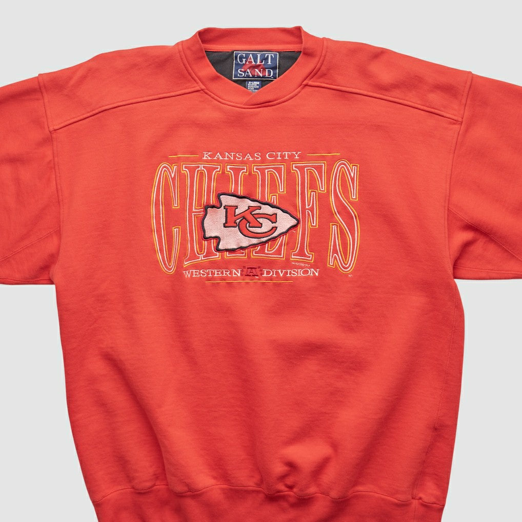 Kansas City Chiefs Galt Sand 90s Pullover Sweatshirt - Red Vintage for sale