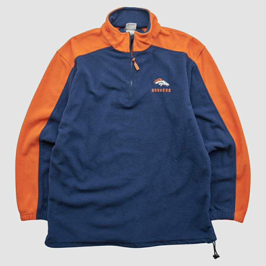 Denver Broncos NFL 2000s 1/4 Zip Sweatshirt - Navy Vintage on sale