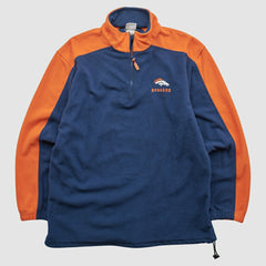 Denver Broncos NFL 2000s 1/4 Zip Sweatshirt - Navy Vintage on sale