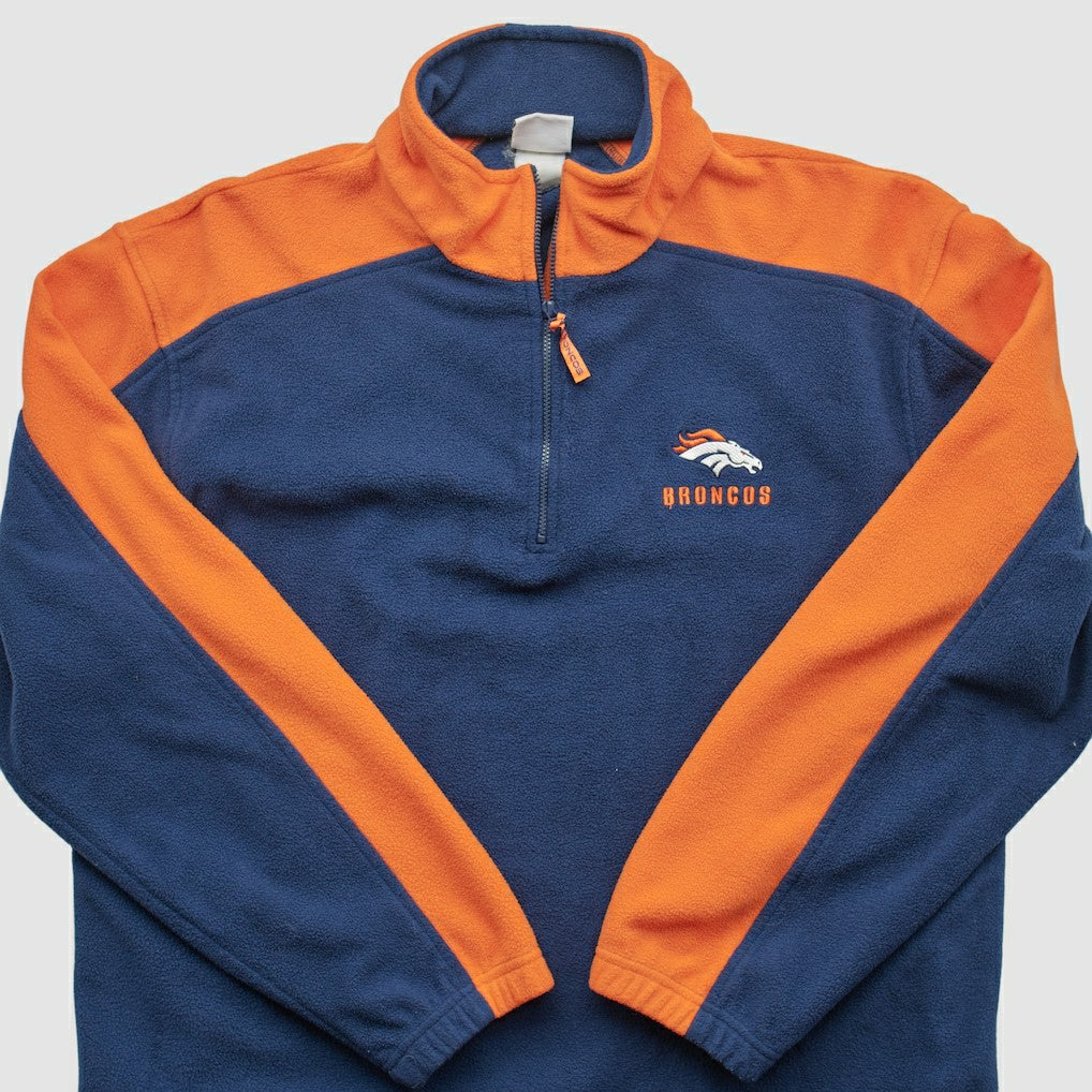 Denver Broncos NFL 2000s 1/4 Zip Sweatshirt - Navy Vintage on sale