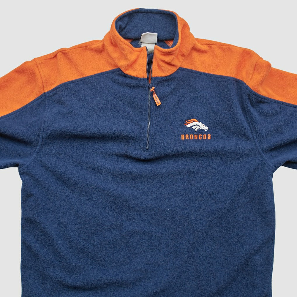 Denver Broncos NFL 2000s 1/4 Zip Sweatshirt - Navy Vintage on sale