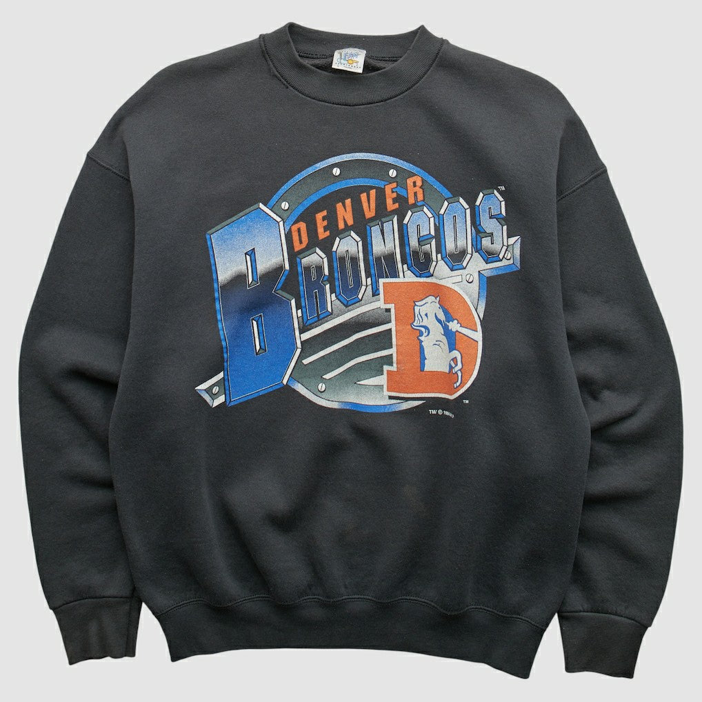 Denver Broncos Fan Sportswear 1994 Pullover Sweatshirt - Black Vintage for sale
