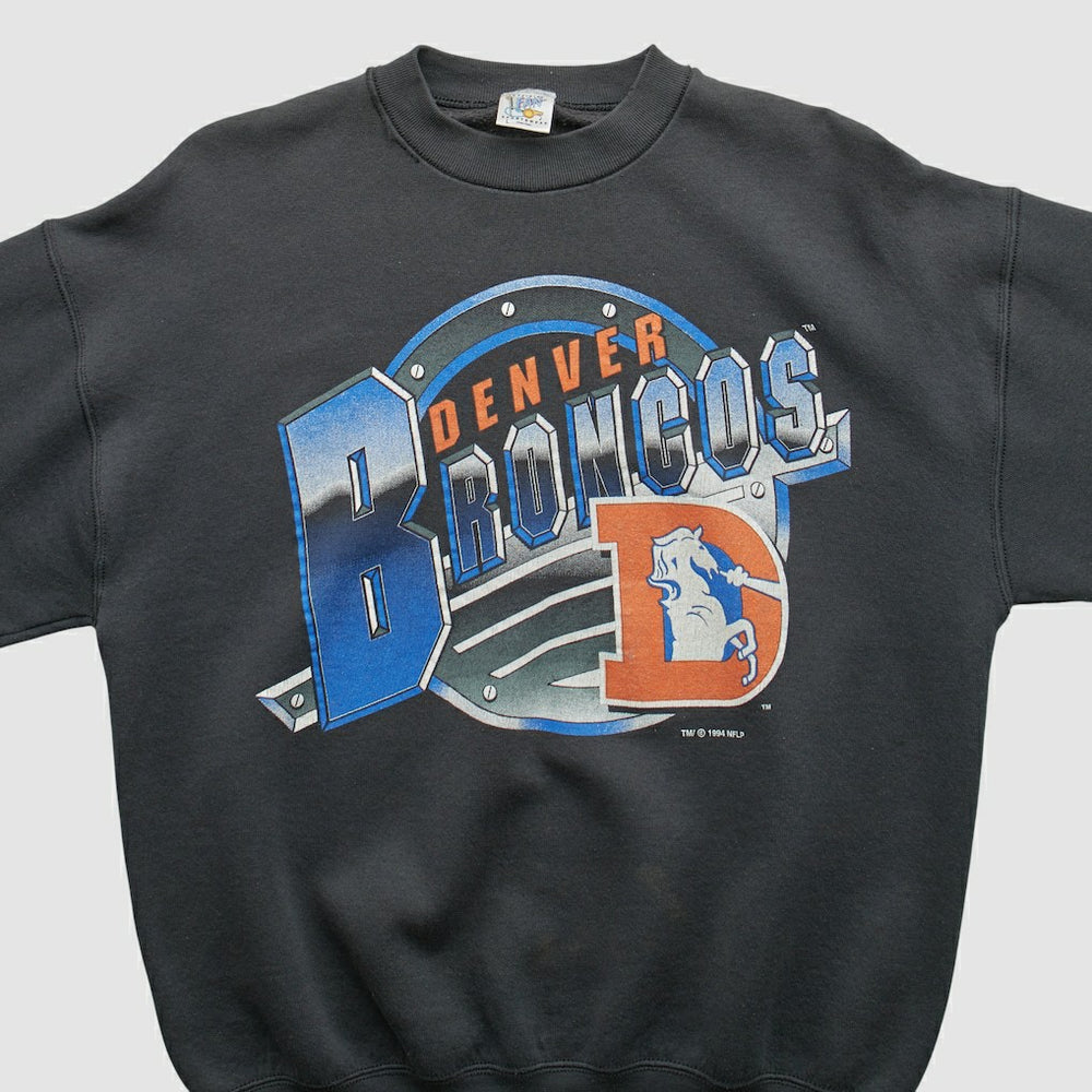 Denver Broncos Fan Sportswear 1994 Pullover Sweatshirt - Black Vintage for sale