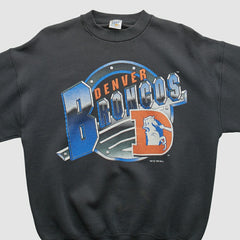 Denver Broncos Fan Sportswear 1994 Pullover Sweatshirt - Black Vintage for sale