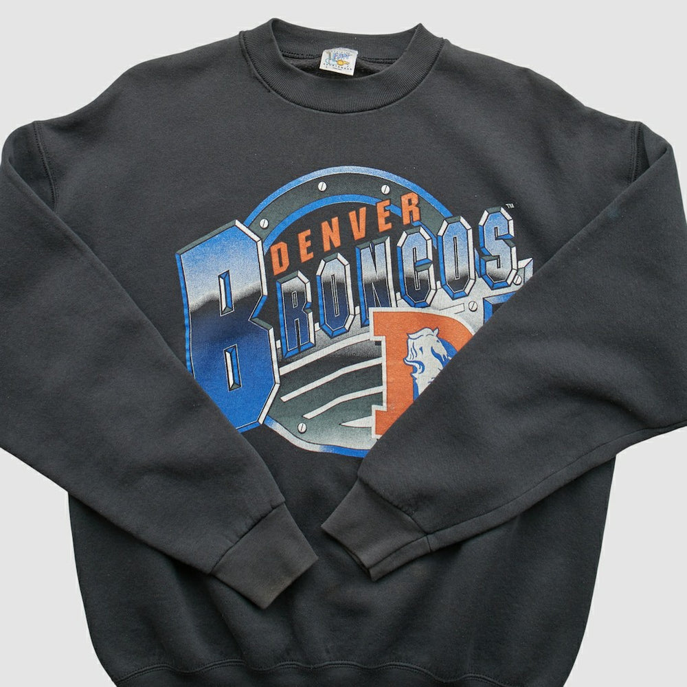 Denver Broncos Fan Sportswear 1994 Pullover Sweatshirt - Black Vintage for sale