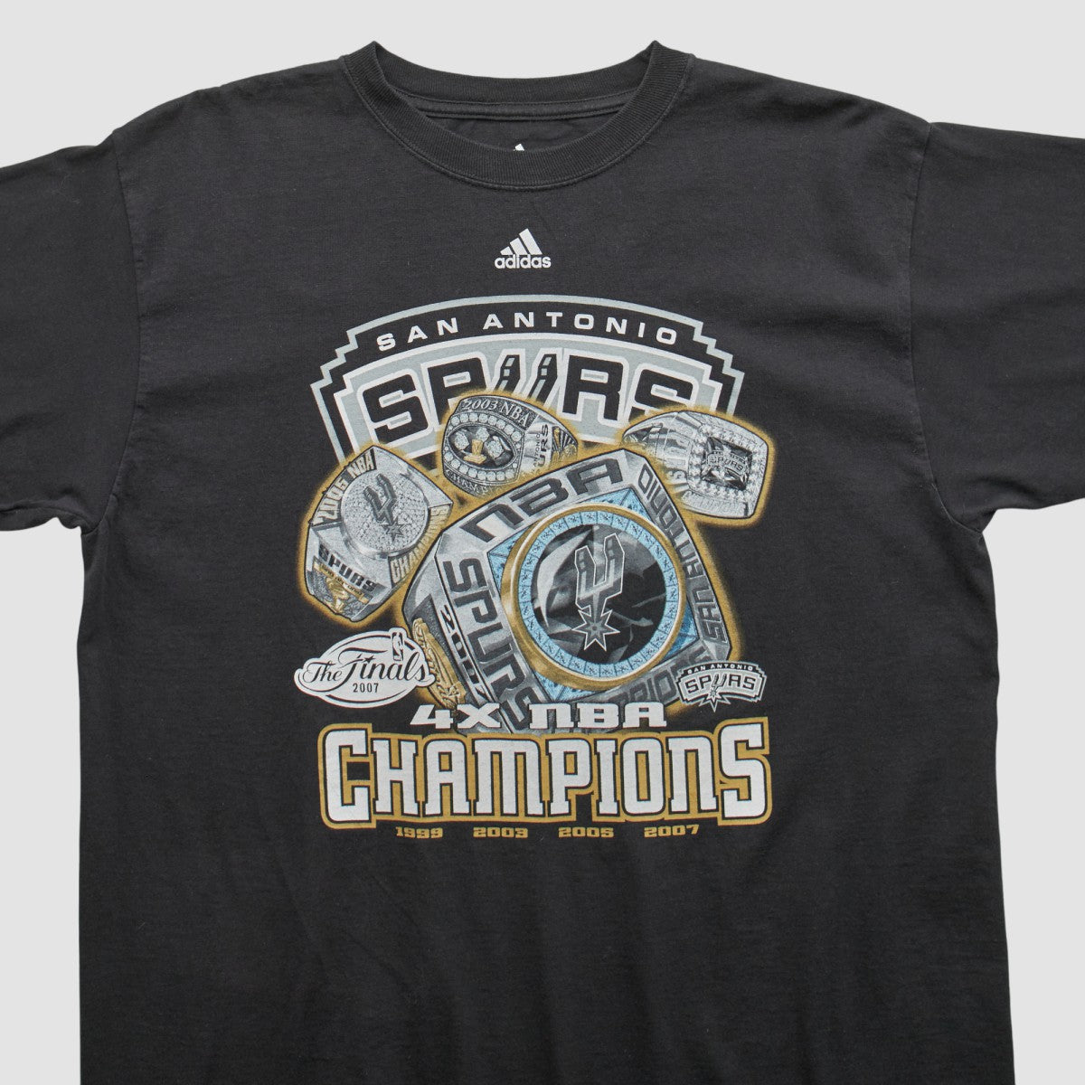 San Antonio Spurs 2007 T-shirt - Black Vintage on sale