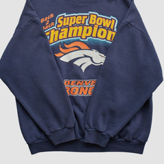 Denver Broncos Logo 7 1999 Pullover Sweatshirt - Navy Vintage cheap