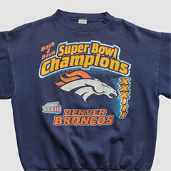 Denver Broncos Logo 7 1999 Pullover Sweatshirt - Navy Vintage cheap