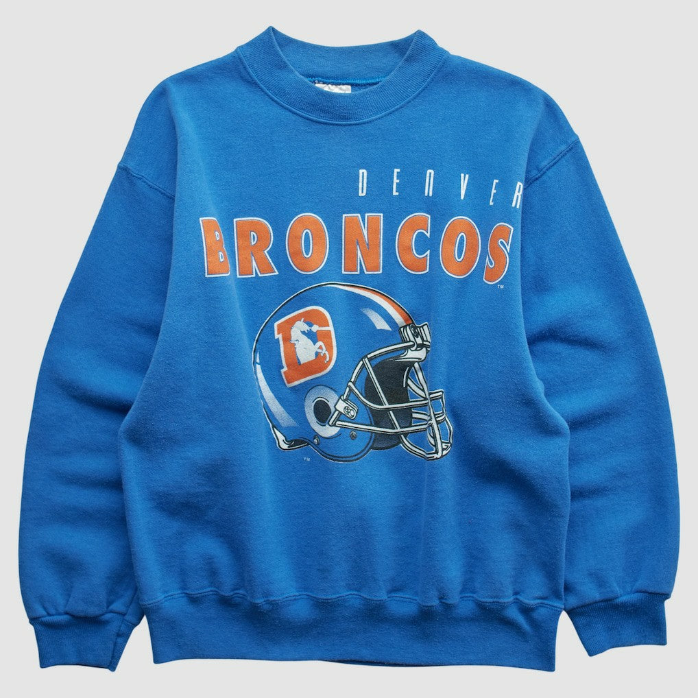 Denver Broncos Hanes 90s Pullover Sweatshirt - Blue Vintage on sale
