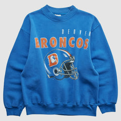 Denver Broncos Hanes 90s Pullover Sweatshirt - Blue Vintage on sale
