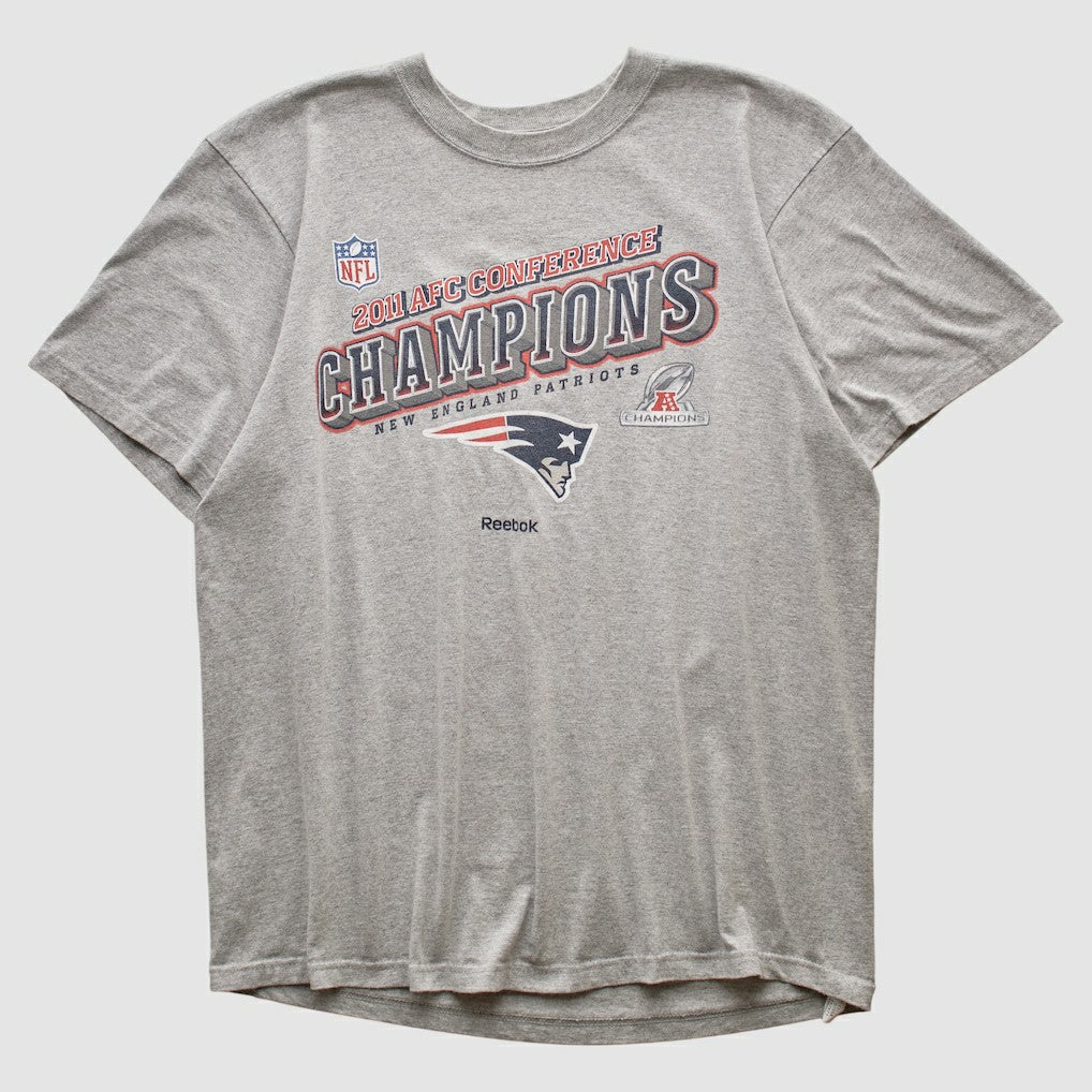 New England Patriots Reebok 2011 T-shirt - Heather Gray Vintage sale