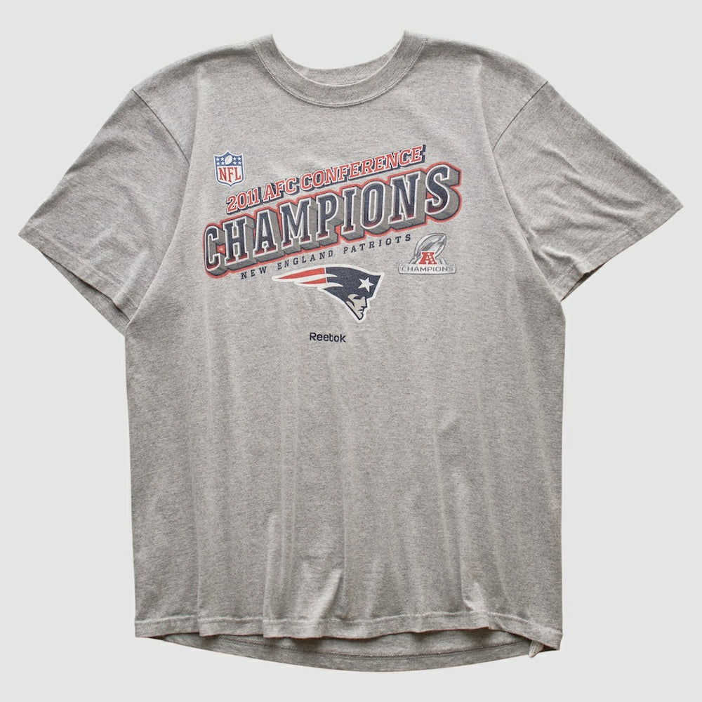 New England Patriots Reebok 2011 T-shirt - Heather Gray Vintage sale