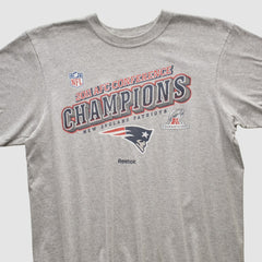 New England Patriots Reebok 2011 T-shirt - Heather Gray Vintage sale