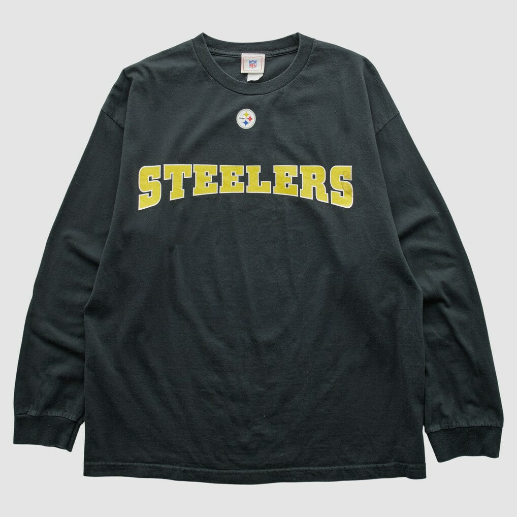 Pittsburgh Steelers NFL 2000s Long Sleeve T-shirt - Black Vintage on sale