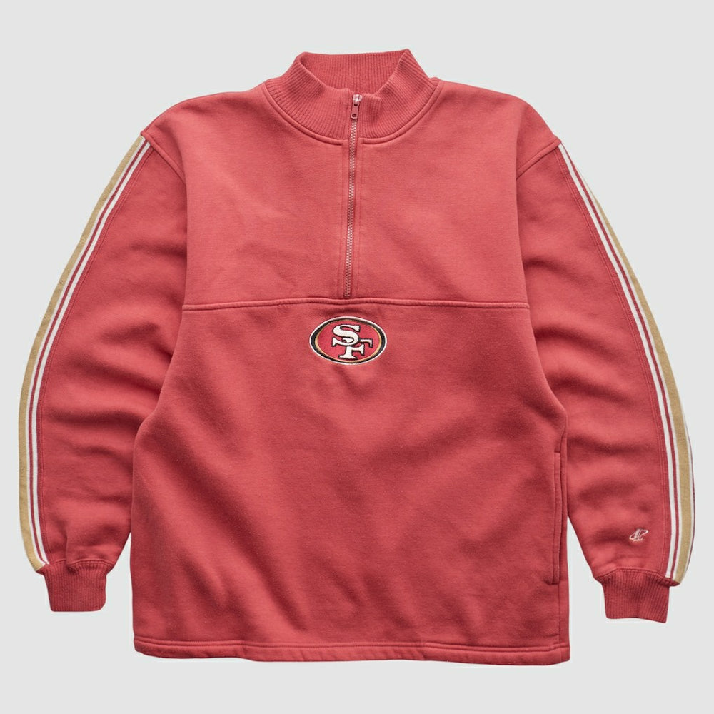 San Francisco 49ers NFL 2000s 1/4 Zip Sweatshirt - Red Vintage discount