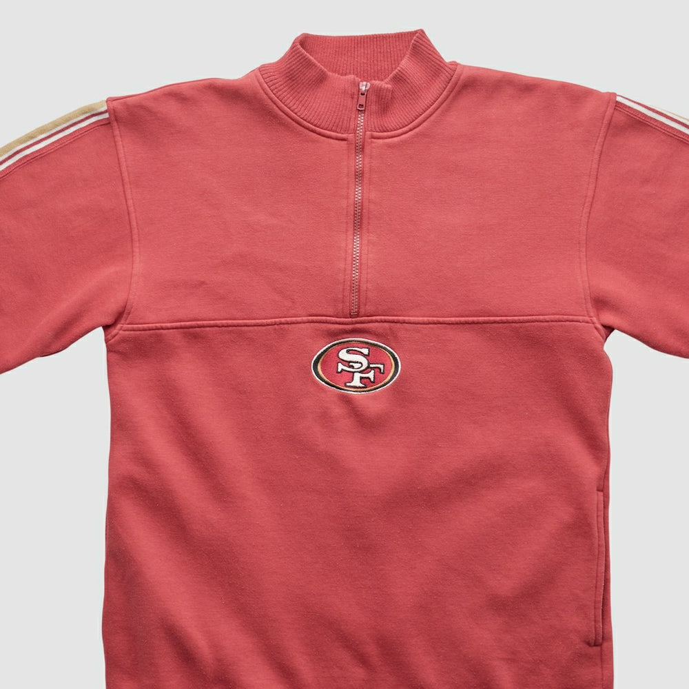 San Francisco 49ers NFL 2000s 1/4 Zip Sweatshirt - Red Vintage discount