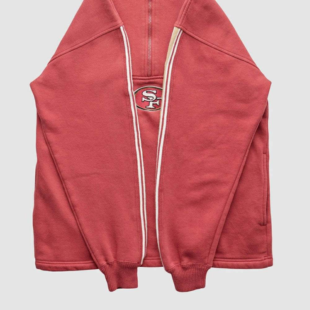 San Francisco 49ers NFL 2000s 1/4 Zip Sweatshirt - Red Vintage discount