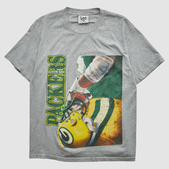 Green Bay Packers Lee Apparel 90s T-shirt - Heather Gray Vintage for sale