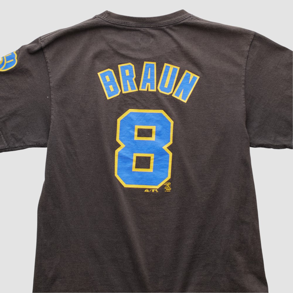 Milwaukee Brewers Majestic 2000s T-shirt Black Vintage
