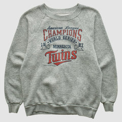 Minnesota Twins 1987 Pullover Sweatshirt Heather Gray Vintage
