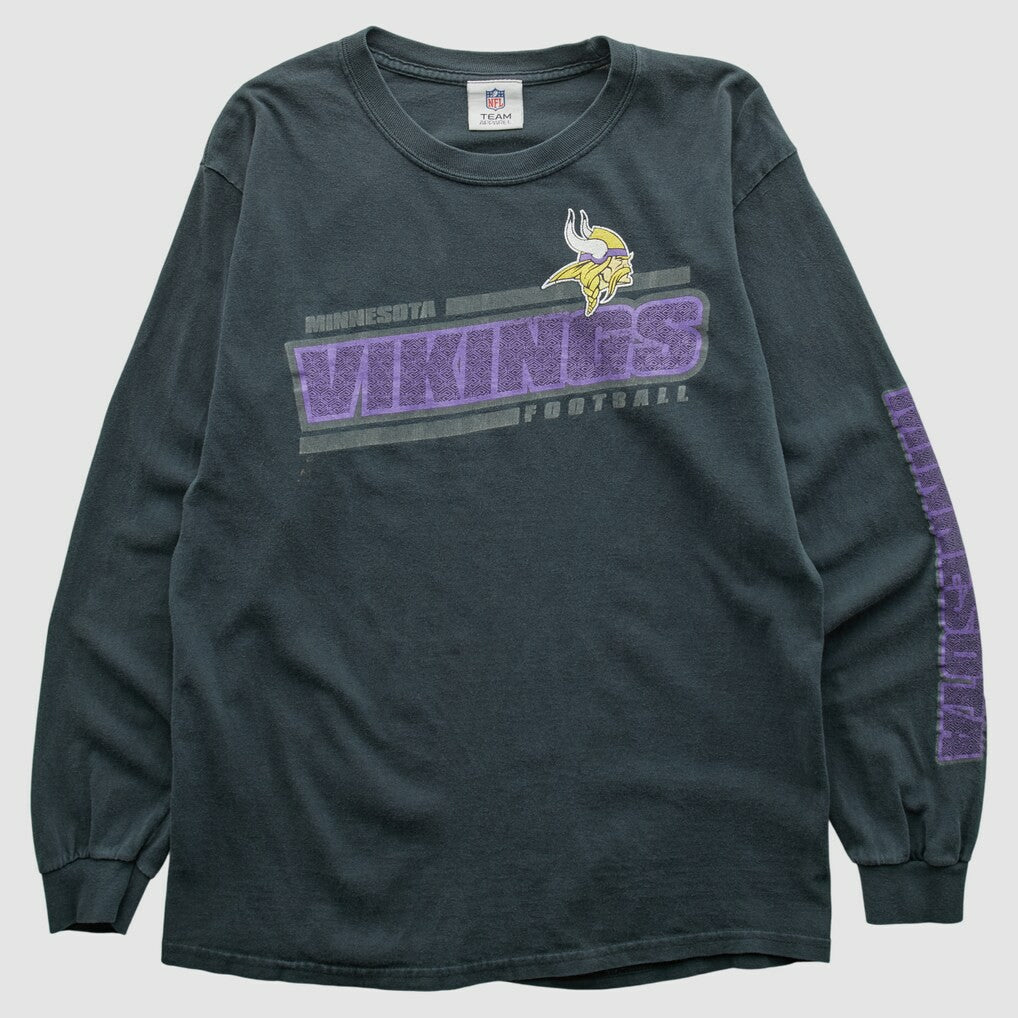 Minnesota Vikings NFL 2010s Long Sleeve T-shirt - Charcoal Vintage sale