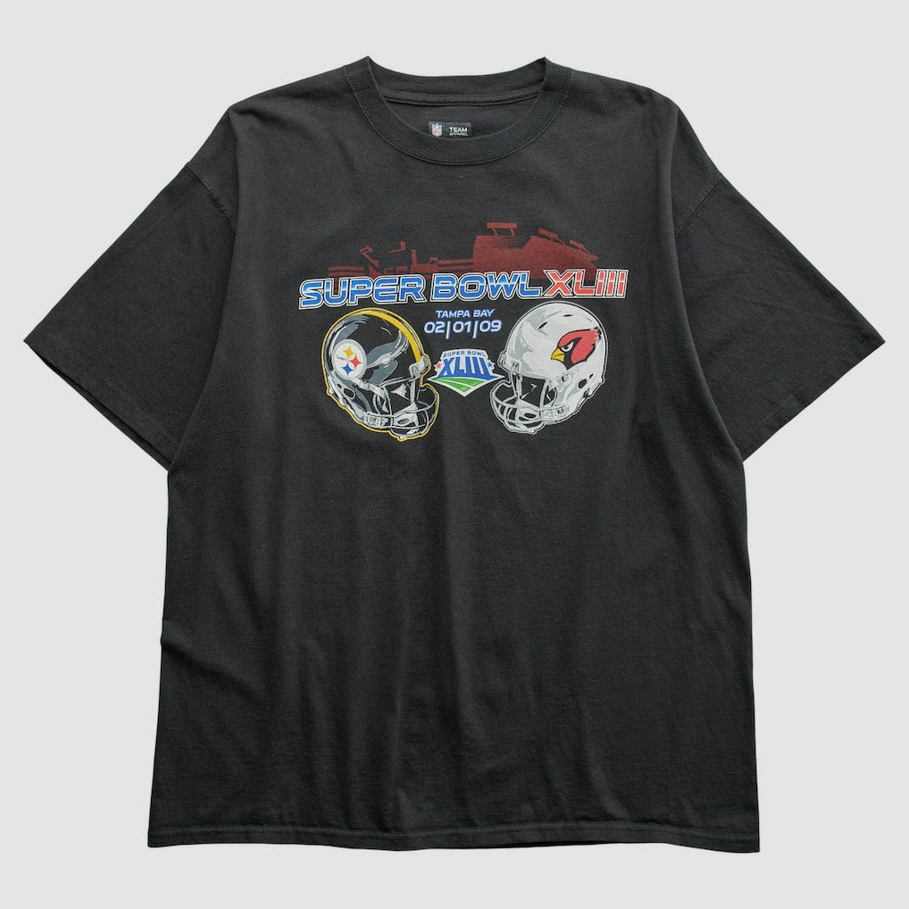 Superbowl XLIII NFL 2009 T-shirt - Black Vintage outlet