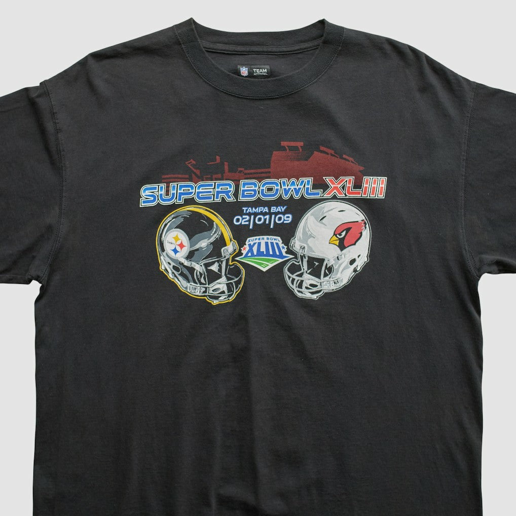 Superbowl XLIII NFL 2009 T-shirt - Black Vintage outlet