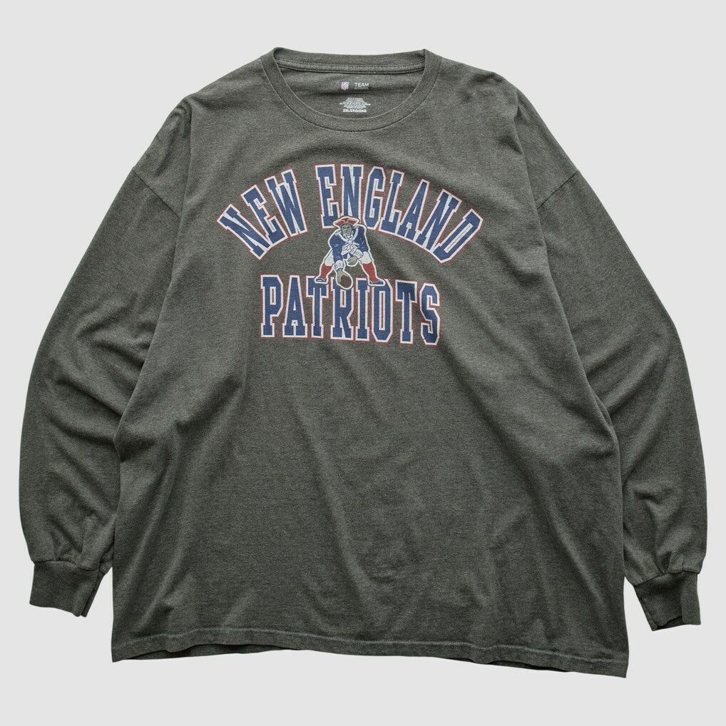 New England Patriots NFL 2010s Long Sleeve T-shirt - Dark Heather Gray Vintage for sale