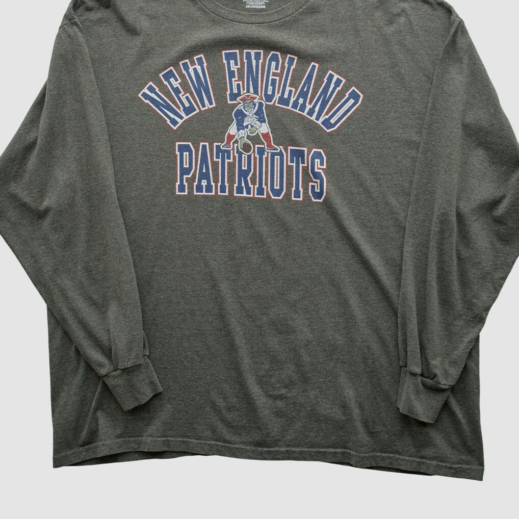 New England Patriots NFL 2010s Long Sleeve T-shirt - Dark Heather Gray Vintage for sale
