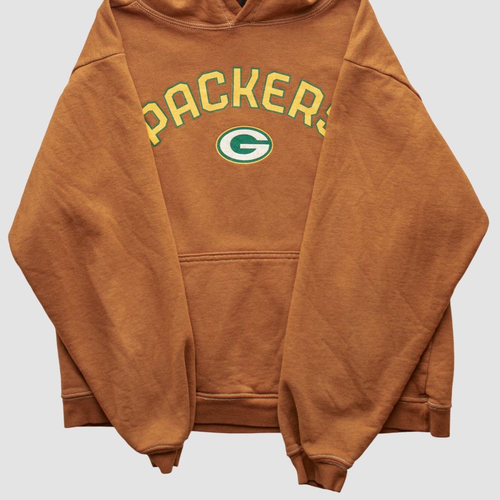 Green Bay Packers Reebok 2000s Hooded Pullover Sweatshirt - Brown Vintage discount