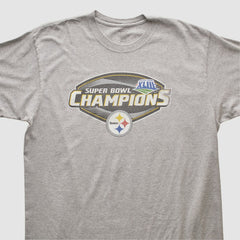 Pittsburgh Steelers Reebok 2009 T-shirt - Heather Gray Vintage sale