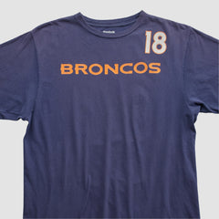 Denver Broncos Reebok 2010s T-shirt - Navy Vintage on sale