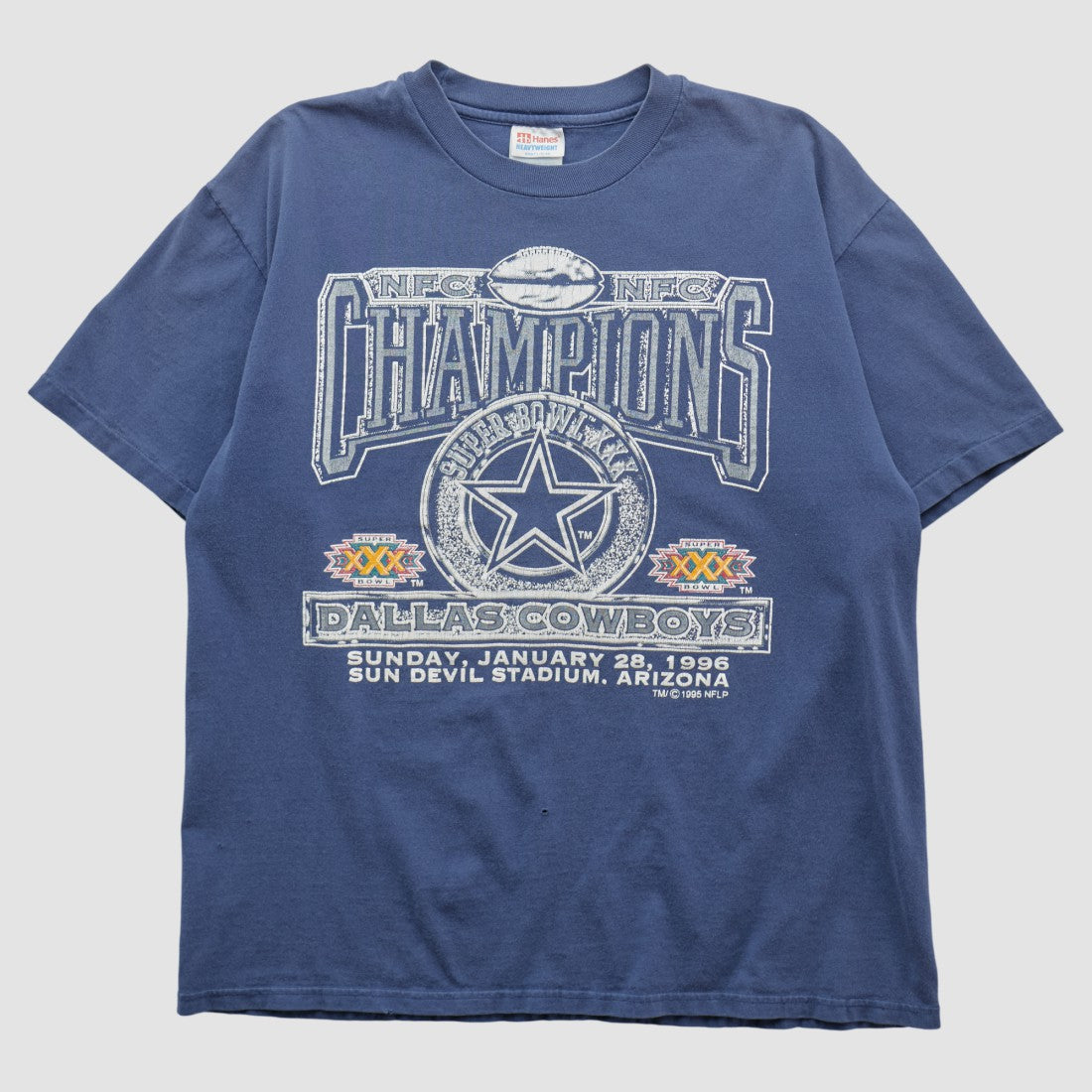 Dallas Cowboys Hanes 1996 T-shirt - Navy Vintage sale