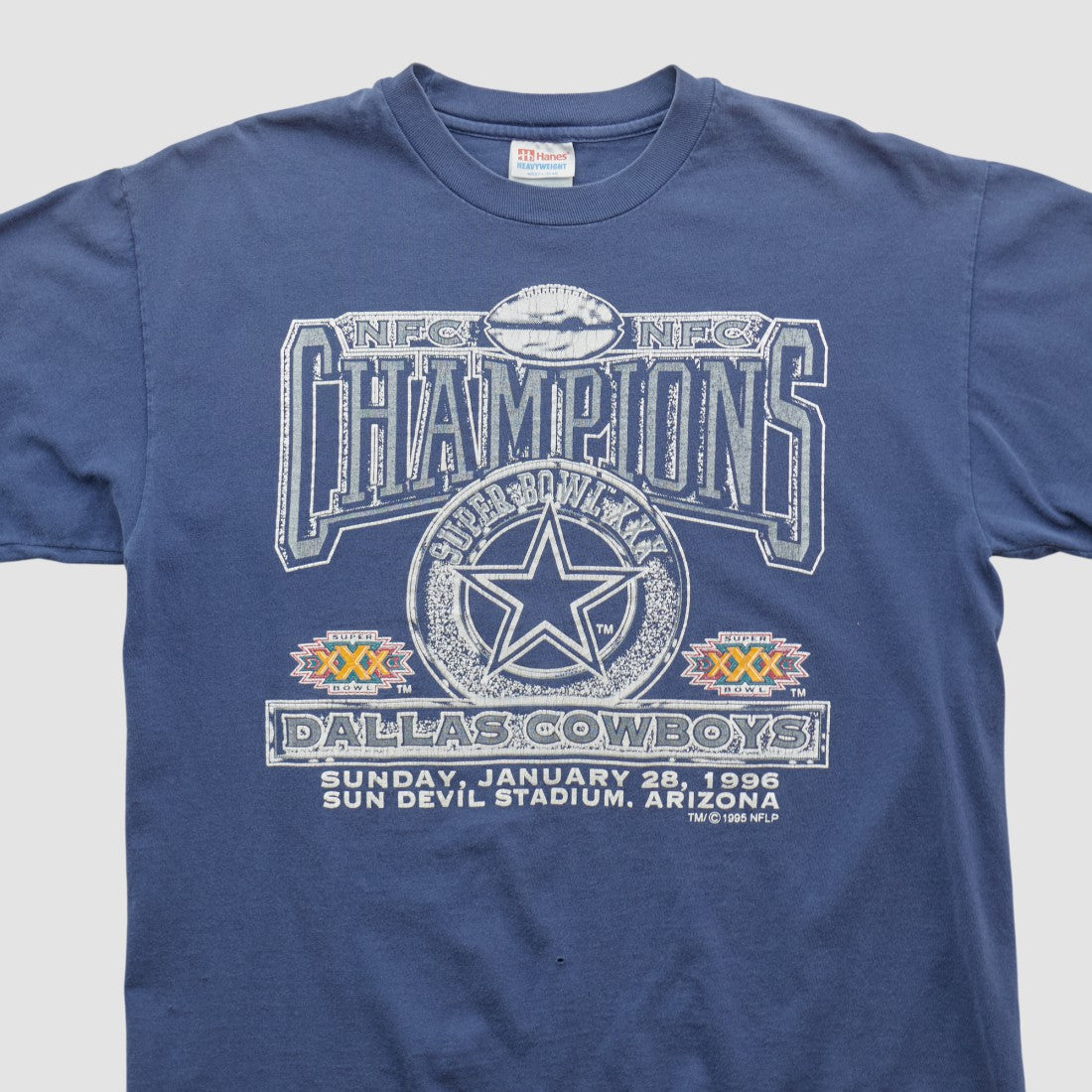Dallas Cowboys Hanes 1996 T-shirt - Navy Vintage sale