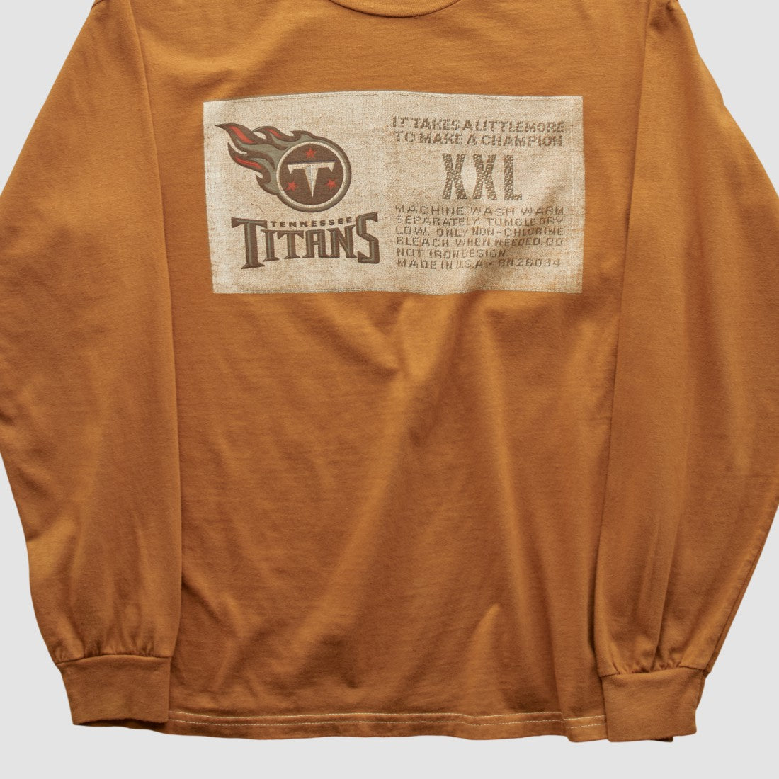 Tennessee Titans Champion 2000s Long Sleeve T-shirt - Brown Vintage discount