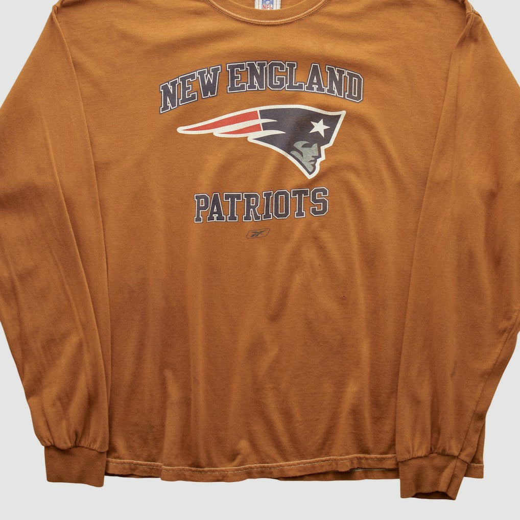 New England Patriots NFL 2000s Long Sleeve T-shirt - Brown Vintage cheap