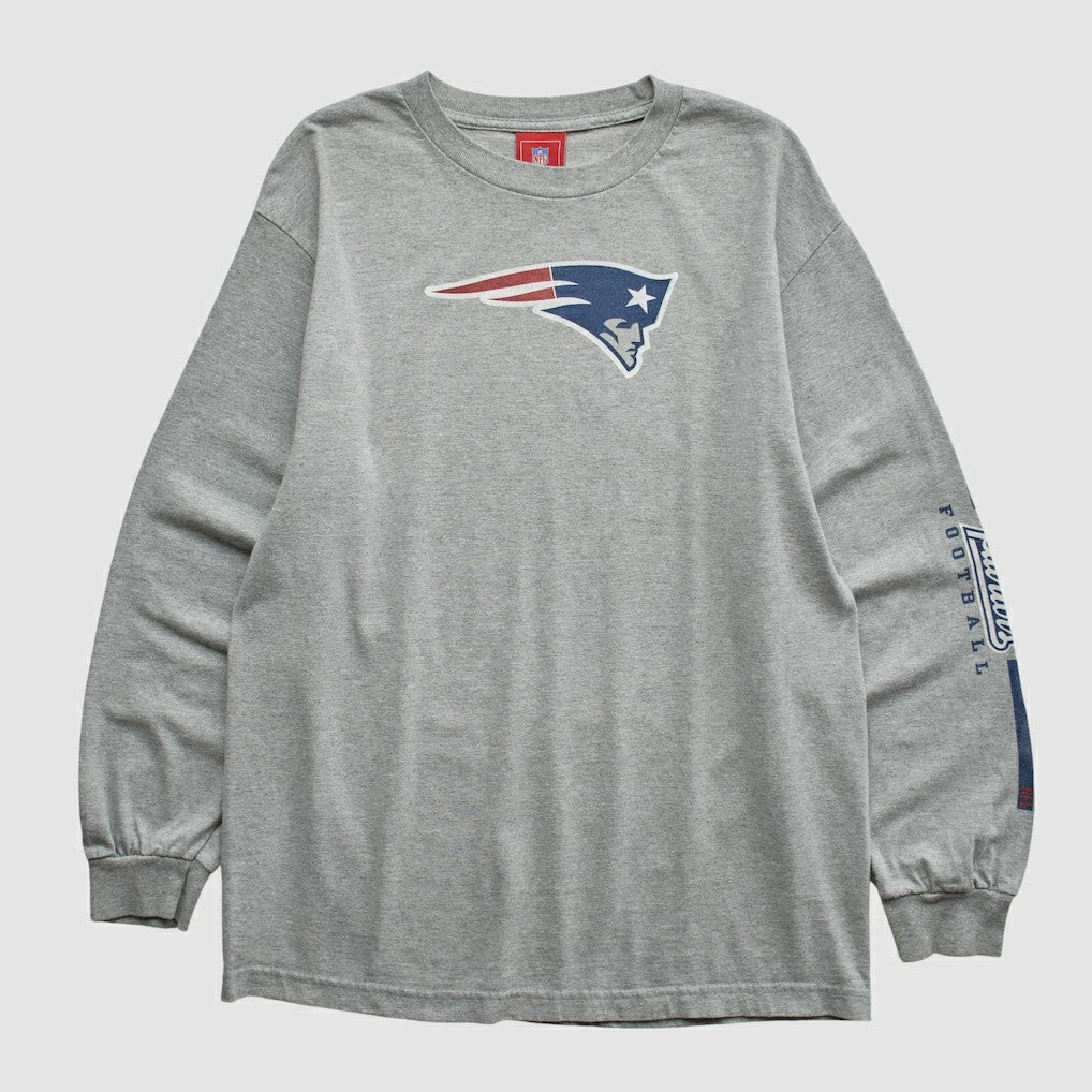 New England Patriots NFL 2000s Long Sleeve T-shirt - Heather Gray Vintage online